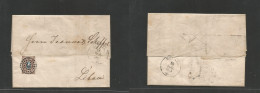 Russia. 1863 (14-16 Jan) Mitau - Libau (Baltic, Latvia) EL With Text, Fkd 10 Kop Bicolor Perf Tied "24" Dots Circle, Cds - Other & Unclassified