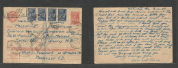 Russia. 1945 (18 April) Kishireff - Palestine, Beth, Momlok, Givatain (6 Sept 45) Registered 20k Red Stat Card + Four Ad - Andere & Zonder Classificatie