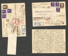 Slovenia. 1944 (14 Aug) Late Italy Postal Admin. Lubiana - Switzerland, Bern (30 Aug) Registered Italian 30c Brown Steam - Slovenia