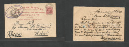 South Africa. 1896 (18 July) ZAR, Joburg - Russia, Kiev (Ukraine) (31 July, Gregorian) Via London. 1d Red Stat Card. - Other & Unclassified