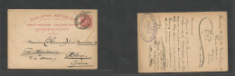 South Africa. 1897 (23-25 Nov) ZAR Standerton - Greece, Athens. 1d Red Stat Card. Fine Usage + Dest. - Autres & Non Classés