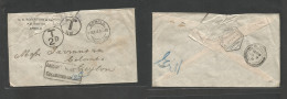 South Africa. 1910 (3 Dec) Transvaal. Ermelo - Ceylon, Colombo (Jan 7, 1911) Stampless Comercial Multifkd Envelope, Taxe - Andere & Zonder Classificatie
