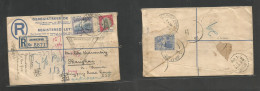South Africa. 1940 (5 June) Joburg - CHINA, Shanghai, Japanese Occup Period. Registered Multifkd 4d Blue Stationary Enve - Otros & Sin Clasificación