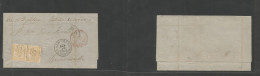 E- I Republica. 1875 (23 Ene) 149 (2) Barcelona - USA, Brownsville, Tejas. Carta Con Texto Completa, Franqueo Pareja 50c - Otros & Sin Clasificación