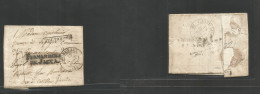 Cuba. 1837 (15 March) Santiago De Jagua - Francia Gensac (18 Aug) Carta Con Texto Cto, Marca Lineal Salida + Reverso De - Otros & Sin Clasificación