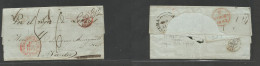 Cuba. 1843 (12 Febr) Santiago De Cuba - Francia, Nantes (25 Marzo) Carta Cta Con Texto Puesta En El Correo Cubano Españo - Other & Unclassified