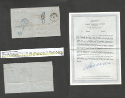 Cuba. 1876 (12 May) Habana - Francia, Paris (28 Jan) Via NY. Carta Con Texto Cto, Via USA Pago 10 Centimos Y Marca Cargo - Sonstige & Ohne Zuordnung