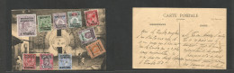 Marruecos - British. 1914 (8 May) Casablanca. A Ppc Multifkd Item With 10 Diff Values, Spanish Currency Incl 3 Pesetas, - Morocco (1956-...)