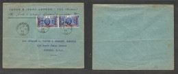 Marruecos - British. 1935 (11 July) Fez - London, UK, Bilingual. Silver Anniv Red Ovptd. French Currency, Tied Cds Coerc - Morocco (1956-...)