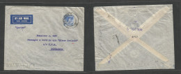 Straits Settlements Singapore. 1939 (3 Aug) Sing - Dutch Indies, Sourabaya (5 Aug) Single 12c Blue Fkd Airmail Envelope, - Singapur (1959-...)