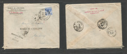 Straits Settlements Singapore. 1940 (14 March) Sing - Indochina, Haiphorg (28 April) Via Hanoi. Single 12c Blue Fkd Come - Singapore (1959-...)