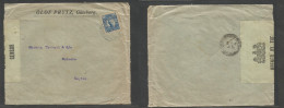 Sweden. 1919 (June) Goteborg - Ceylon, Colombo, Indian Ocean (/July 20) Single 20 Ore Blue Fkd Comercial Envelope, Tied - Other & Unclassified
