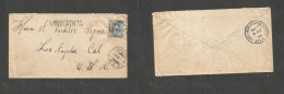 Switzerland - Xx. 1906 (4 May) TPO. Langenthal - USA, LA, California (17 May) 25c Blue Fkd Env, Stline Town Cachet Along - Other & Unclassified