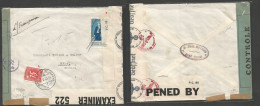 Syria. 1943. Alep - Switzerland, Basel (10 May) Single Fkd Envelope, Taxed + Arrival Swiss P. Due, Tied Cds. Triple Cens - Syrië