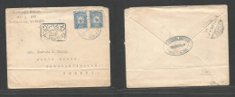 Turkey. 1906 (3 May) Merzifoun, Marsovan, Turkish Armenia - Constantinople. Multifkd Env At 2 Pi Rate, Tied Bilingual Cd - Otros & Sin Clasificación