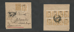 Turkey. 1908 (4 July) Pera - Andrinople. Registered Multifkd Front And Reverse 5 Para Bister Complete Stationery Wrapper - Andere & Zonder Classificatie