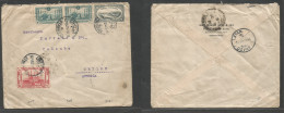 Turkey. 1921 (22 July) Istambul - Ceylon, Indian Ocean, Colombo (Sept 8) Multifkd Envelope. Rare Destination Usage For T - Other & Unclassified