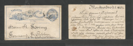 Uruguay. 1883 (5 Oct) Mont - Germany, Oschersleban (4 Sept) Early 3c Blue Stat Card, Cds + Arrival Box Alongside. Scarce - Uruguay