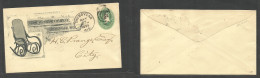 Usa - Stationery. 1895 (14 May) Sheboygan, Wis Local 2c Green Chair Cº Illustrated Private Print Used Stationary. VF + C - Other & Unclassified