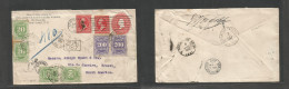 Usa. 1902 (10 June) USA, NYC - Rio De Janeiro, Brazil (10 July) Private Print 2c Red US Stat Env + 2 Adtls Taxed "480 Rs - Otros & Sin Clasificación