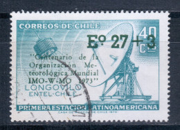 Chile 1974 Mi# 795 Used - Overprinted - 100th Anniv. Of International Meteorological Organization / Space - Zuid-Amerika