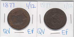 Jersey 1877 Coin Queen Victoria One Twelfth Of A Shilling 1/12 - Condition Extra Fine - Jersey