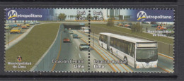 2010 Peru Lima Bus Station Public Transport Complete Pair MNH - Peru