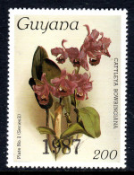 GUYANA - 1987 REICHENBACHIA ORCHIDS YEAR OVERPRINT PLATE 2 SERIES 2 FINE MNH ** SG 2102 - Guiana (1966-...)