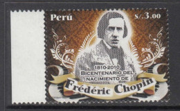 2010 Peru Chopin Music Composer Complete Set Of 1 MNH - Pérou