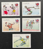 RWANDA 1988 - NEUF**/MNH LUXE - Série Complète Mi 1393 / 1397 - 1328 / 1332 - JEUX OLYMPIQUES SEOUL - Unused Stamps