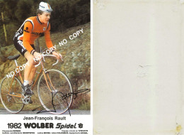 CARTE CYCLISME JEAN FRANCOIS RAULT TEAM WOLBER 1982 ( VOIR PARTIE ARRIERE ) - Cyclisme