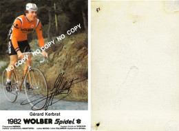 CARTE CYCLISME GERARD KERBRANT TEAM WOLBER 1982 ( VOIR PARTIE ARRIERE ) - Cyclisme