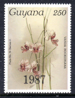 GUYANA - 1987 REICHENBACHIA ORCHIDS YEAR OVERPRINT PLATE 74 SERIES 1 FINE MNH ** SG 2103 - Guiana (1966-...)