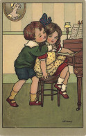 N°24807 - Illustrateur Florence Hardy - Garçon Câlinant Une Fillette Jouant Du Piano - Hardy, Florence