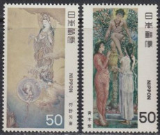 Japan Mi.Nr. 1389-90 Mod.Kunst, Göttin Der Mutterliebe+Palast Unter'm Meer (2W.) - Altri & Non Classificati