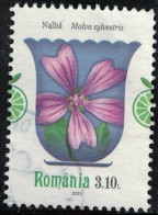 Roumanie 2023 Oblitéré Used Plantes Médicinales Malva Sylvestris Grande Mauve Y&T RO 6964 SU - Gebruikt