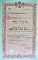 Royal Hungarian Bonds - 4% -1000 Crowns -1892 - Andere & Zonder Classificatie