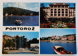 Ex-Yugoslavia-Vintage Panorama Postcard-Hrvatska-PORTOROŽ-Town In Croatia-1966-used With Stamp - Jugoslavia