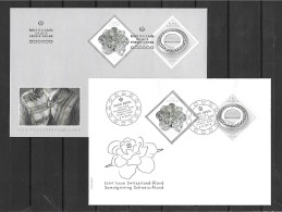 2015 Joint/Gemeinschaftsausgabe Aland And Switzerlands, BOTH OFFICIAL FDC'S: Silver Brooches - Emissions Communes