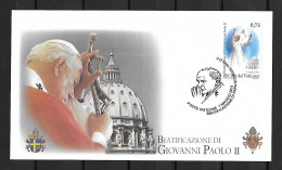 2011 Joint Vatican And Poland, FDC VATICAN WITH 1 STAMP: Day Beatification Pope John Paul - Emissioni Congiunte