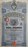 Republica Argentina - Cedula Hipotecaria Argentina - Mil Pesos - Buenos Aires -1935 - Otros & Sin Clasificación