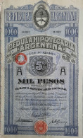 Republica Argentina - Cedula Hipotecaria Argentina - Mil Pesos - Buenos Aires -1935 - Andere & Zonder Classificatie