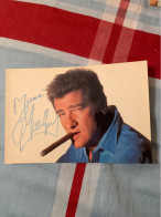 Carte Photo Chanteur Acteur Cinéma Movie Eddy MITCHELL Dédicacée Autographe Original - Personalidades Famosas