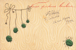 Scarabées , Beetles * CPA Gaufrée Embossed Illustrateur 1904 * Scarabée Beetle - Other & Unclassified