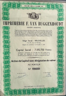 Imprimerie F.Van Buggenhout - 1947 - Bruxelles - Action De Capital - Andere & Zonder Classificatie