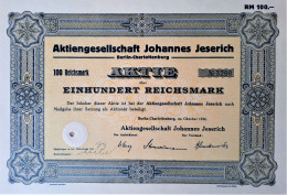 A.G. Johannes Jeserich - 100 RM - Berlin-Charlottenburg - 1936 - Autres & Non Classés