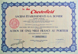 Les Bas Chesterfield - Anciens établissements G.G. Bomier - Action De 5000 Francs (1957) - Otros & Sin Clasificación