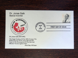 USA FDC COVER 2006 YEAR DOCTOR SALK POLIO POLIOMYELITIS HEALTH MEDICINE STAMPS - 2001-2010