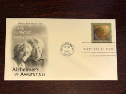 USA FDC COVER 2008 YEAR ALZHEIMER HEALTH MEDICINE STAMPS - 2001-2010