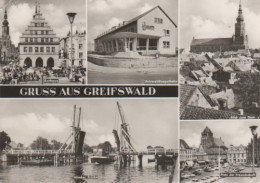 5928 - Greifswald - Rathaus, Universitätsapotheke, Wiecker Brücke, Blick Zum Dom, Platz Der Freundschaft - 1973 - Greifswald